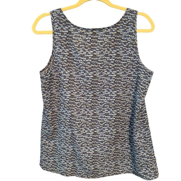 Ann Taylor Women’s LOFT Factory Blue Dot Print Tank Blouse Size Medium - Picture 2 of 5
